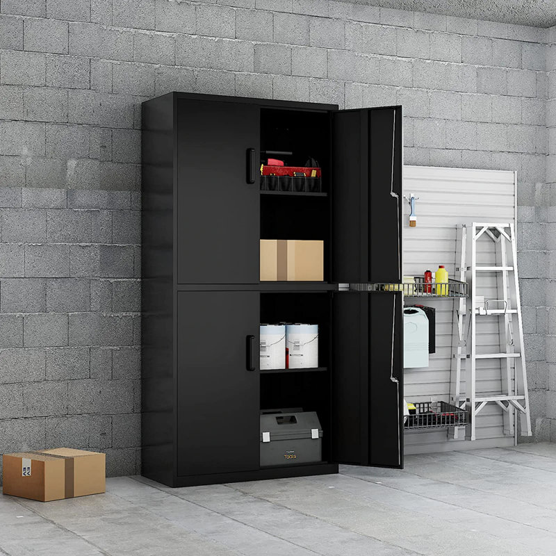 Kimmi 31.5'' Wide 2 - Shelf Storage Cabinet Black Kimmi 31.5'' Wide 2 - Shelf Storage Cabinet Black